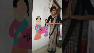 Namaste Ka Mahatva🙏 shorts art painting walldecor diy india school vlog teacher [upl. by Tarr35]