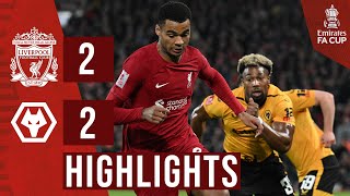 HIGHLIGHTS Liverpool 22 Wolves  Gakpo debut Nunez amp Salah score in cup draw [upl. by Dloreg776]