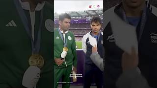 India ampPakistan win Olympic medal🥇neerajchopra arshadnadeem olympics2024ytshorts shorts viral [upl. by Greiner]