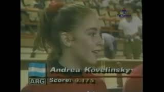 1991 Pan American Games  Womens Compulsories Andrea Kovelinksy ARG FX Argentina TV  Partial [upl. by Ecinrev]