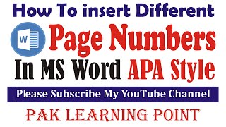 How To Insert Page Numbers In Word with Different Numbering Styles [upl. by Uv74]