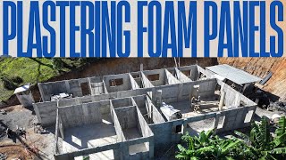 How To Construct And Plaster Foam Panel Walls  Natures Blueprints  Strong walls 👀 [upl. by Wesle]