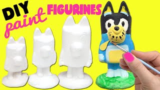 Bluey and Bingo DIY Paint Your Own Figurines Crafts for Kids [upl. by Alakim926]