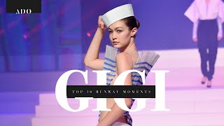 Gigi Hadid  Top 10 Runway Moments [upl. by Yesnil]