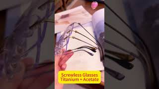 Ultra Lightweight Screwless Titanium Temples Rimless Eyeglasses Frame [upl. by Varuag533]