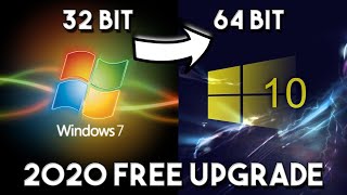 Windows 7 32 Bit To Windows 10 64 Bit  2020 Free Upgrade  No Data Loss Shorter Video Reupload [upl. by Nahs]