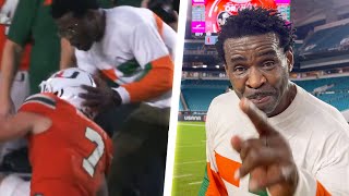 Michael Irvins Sideline Motivation for Miami Hurricanes Win [upl. by Eimac]