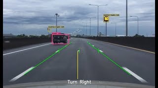 Lane detection and object detection with OpenCV amp TensorFlow [upl. by Winola]