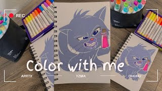 Let’s Color w Arrtx Acrylic Markers  Ohuhu Alcohol Markers [upl. by Ardnala]