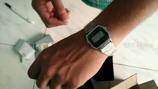 Unboxing Casio D011 A158WA 1DF Vintage Series Digital silver stainless steel Watch For Men Women [upl. by Hollinger]