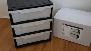 KMart  3 Drawer Wide Unit  Assembly  Review [upl. by Yrok387]