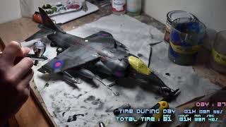 Harrier GR1 132 Time Lapse model kit [upl. by Binni]