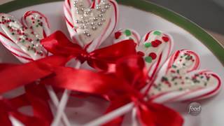 Chupetas de corazón hechas con bastones de caramelo  Recetas Navideñas  Food Network Latinoamérica [upl. by Orrocos]