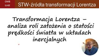 Transformacja Lorentza analiza [upl. by Tynan688]