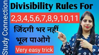 Divisibility rules for 234567891011  Best trick  Divisibility of 7 with examples Maths [upl. by Beauregard]