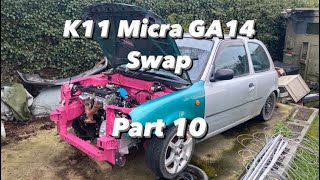 K11 Micra GA14 Swap Part 10  Engine mount woes [upl. by Sairu14]