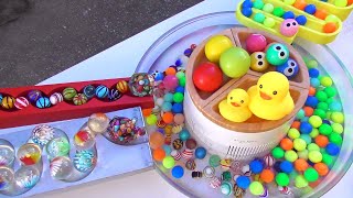 5 Somen Sliders x 5 Colorful Block Coasters☆Water Marble Run Race ASMR [upl. by Llennyl442]