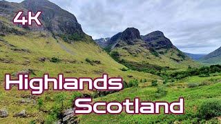 Treadmill virtual Run  Walk  Hike  Glencoe Highlands Scotland•4K virtual scenery•Amazing nature [upl. by Oiramd]