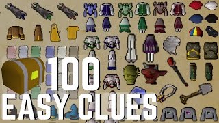 Loot from 100 Easy Clues  Clue Scroll Completion [upl. by Cordalia]