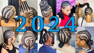 2024 New amp Latest Cornrow Braids Hairstyles For Black Women  Cute braidshairstyles [upl. by Zemaj]