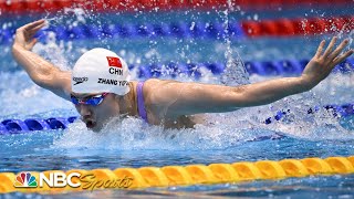 Zhangs dominant butterfly leg delivers China mixed medley relay gold ahead of USA AUS  NBC Sports [upl. by Ellevart]