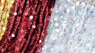 518mm Mixed Big Sequin Metallic Shiny Dress Fabric 30773 [upl. by Fia256]