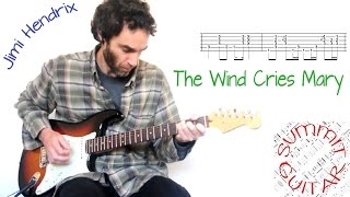 Jimi Hendrix  The Wind Cries Mary  Guitar lesson  tutorial  cover with tablature [upl. by Icnarf]