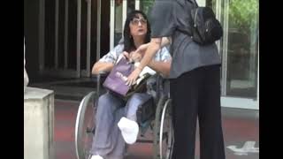 Clip 715 Broken leg cast slc wheelchair [upl. by Kippar984]