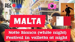 Notte Bianca white night festival in Valletta at night🎊⛲🍺 on 05102024😀explore travel youtube [upl. by Fuller]