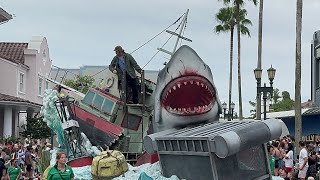 Jaws Float 🦈  Universal Mega Movie Parade  Universal studios Orlando Resort [upl. by Smoht]