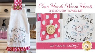 How to Make the Clean Hands Warm Hearts Towel  FREE Pattern  Shabby Fabrics [upl. by Ameerak]