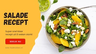 Gezonde lunch recept Salade met spinazie feta en sinaasappel [upl. by Pahl]