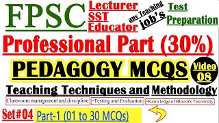 FPSC Pedagogy MCQs Test Preparation Video 8  FPSC Pedagogy all mcqs for Lecturer test  InfoUstaad [upl. by Naraj]