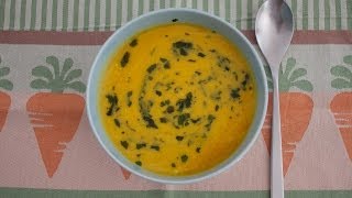 Ricetta Zuppa di carote con latte di cocco amp coriandolo vegetariano  vegano [upl. by Ykciv304]