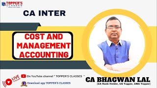 CA INTER COST AND MGT ACCOUNTING  SEP 2025 [upl. by Aillicsirp]