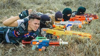 LTT Game Nerf War  Winter Warriors SEAL X Nerf Guns Fight Criminal Group Rocket NStrike Elite [upl. by Ettelorahc538]