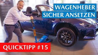 Wagenheber bei Mazda richtig ansetzen amp sicher beim Räderwechsel anheben  Quicktipp 15 [upl. by Wye]