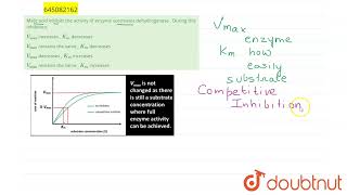 Malic acid inhibits the activity of enzyme succinates dehydrogenase  During this inhibition [upl. by Fidele]