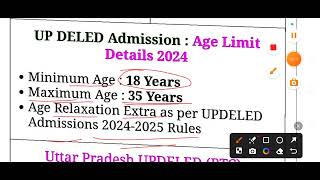 Uttar Pradesh UP DELEd BTC Admission 2024 Online Form deled2024 btc2024 How to Apply [upl. by Epilif273]