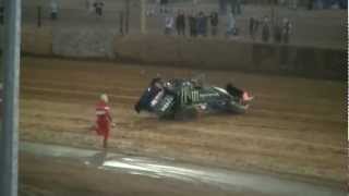 Shane Stewart BIG Sprintcar crash Bunbury Speedway 3313 [upl. by Drarreg]