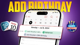 How to Set Birthday Reminder in iPhone Calendar After iOS 18 Update  Add Birthdays Apple Calendar [upl. by Jemine]