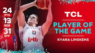 Kyara Linskens 🇧🇪  24 PTS  13 REB  31 EFF  TCL Player of the Game [upl. by Fonville]