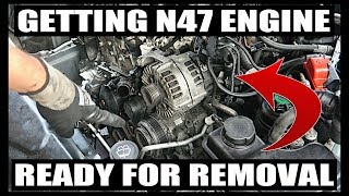 How To Remove BMW N47 Engine  120D 320D 520D [upl. by Terencio]