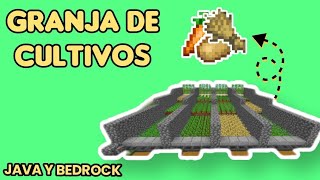 GRANJA DE CULTIVOS AUTOMATICOS PARA MINECRAFT BEDROCK JulioTube [upl. by Elicul]