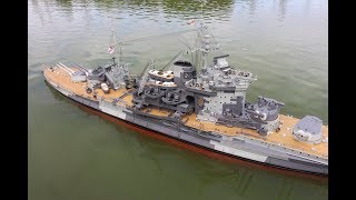 HMS Warspite 172 scale  Launching deck boat part 5 of 6 [upl. by Ardnaeed]