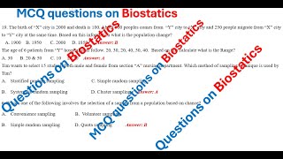 Multiple choice questions on Biostatics MCQ [upl. by Unhsiv]