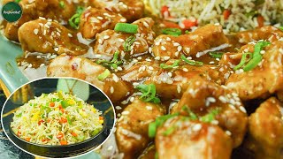 Authentic Chinese Chicken with Egg Fried Rice Recipe by Sooperchef [upl. by Vashtee]