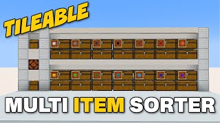 Tileable Multi Item Sorter  Minecraft Tutorial Java Edition [upl. by Anyale]