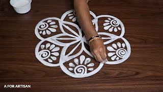 Beautiful Rangoli Designs for BEGINNERS  Simple Alpona Designs for FESTIVALS  Jhoti Chita Design 🌺 [upl. by Nylatsirhc223]