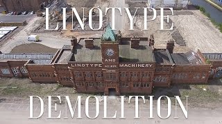 Linotype Factory Demolition  Altrincham  Drone Footage [upl. by Dowlen]